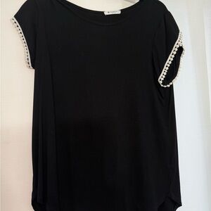 Black Women's Top with White Trim